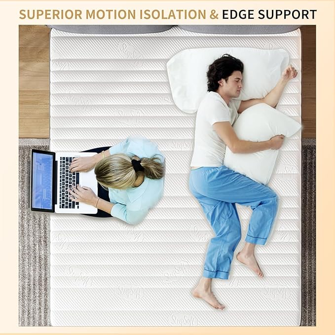 Mattress Queen Size, 10 Inch Hybrid Memory Foam Firm Queen Mattress Size with Hybrid Mattresses in a Box Pressure Relief & Supportive