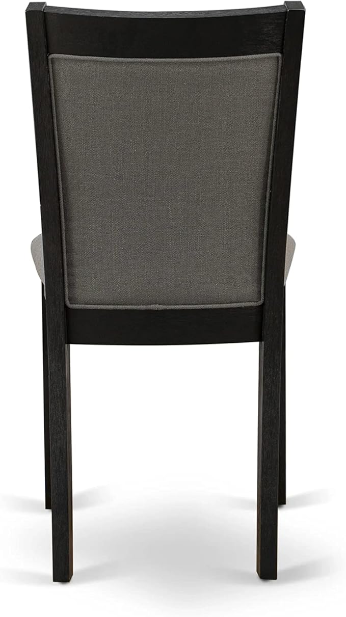 East West Furniture X627MZ650-6 6 Piece Dining Table Set Contains a Rectangle Kitchen Table and 4 Dark Gotham Grey Linen Fabric Parson Chairs with a Bench, 40x72 Inch, Multi-Color