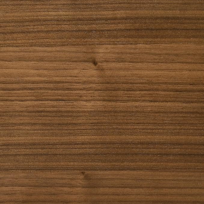 Armen Living Channell Mid Century Modern 7 Piece Walnut Wood Dining Table Set with Orange Fabric