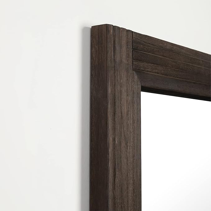 YOSHOOT Hand-Made Wooden Spliced Wall Mirror for Bathroom, Rustic Farmhouse Vanity Mirror, Décor Wall Art, Solid Wood Frame, Vertical or Horizontal Hanging