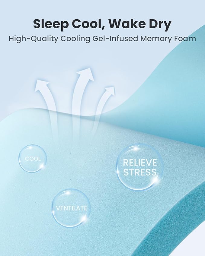 Dreamsmith Queen Size Mattress Topper - 3 Inch Cooling Gel Memory Foam Mattress Pad for Pressure Relief, Bed Topper with Removable Washable Soft Cover Non-Slip, CertiPUR-US & Oeko-Tex Certified