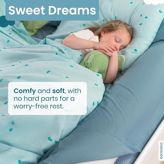 BANBALOO | Bed Bumper for Toddlers - Premium Model | XL Bed Barrier with Mattress Cover | Toddler Bed Bumper | Easy Setup and Quick Installation | Queen, King, Twin, Full-Size Bed | Foam and Cotton