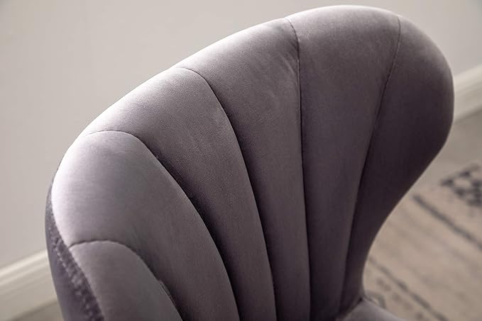 Roundhill Furniture Ellston Velvet Adjustable Swivel Barstools in Gray, Set of 2, Grey