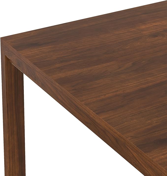 SIMPLIHOME Wilson Square Dining Table, Solid Wood Walnut Veneer, 54-inches Square, Transitional-Style Kitchen Table for up to 8 People