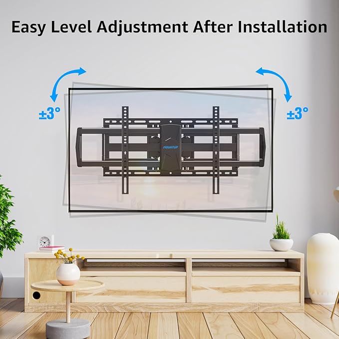 MOUNTUP Heavy Duty TV Wall Mount for 47-90 inch Large TVs, Holds 200 lbs, Full Motion TV Mount with Articulating Extension, Swivel & Tilt, Preassembled, Max VESA 800x400mm, Fits 16-24" Studs, MU0015