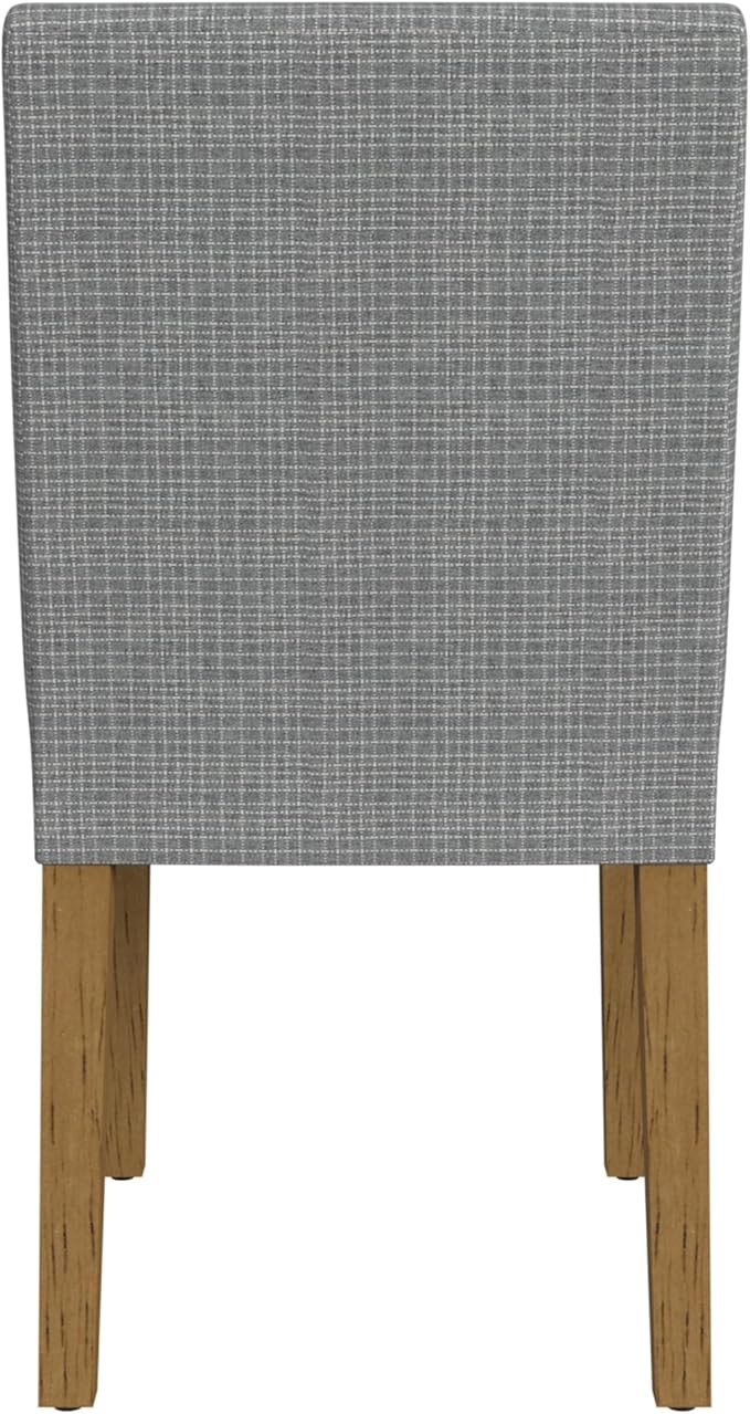 HomePop Home Decor |Classic Upholstered Parsons Dining Chairs |Decorative Home Furniture, Mini Gray Grid Pattern (Single Pack)