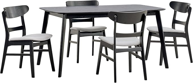 Christopher Knight Home Bryner Dining Set, 19.6 "W x 20.6 "D x 30.8 "H, Black + Light Gray