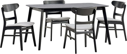 Christopher Knight Home Bryner Dining Set, 19.6 "W x 20.6 "D x 30.8 "H, Black + Light Gray