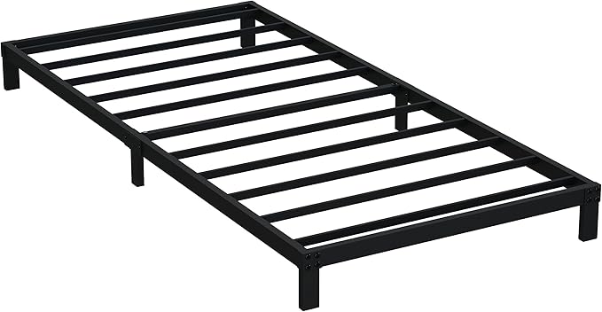 EMODA 6 Inch Twin XL Bed Frames No Box Spring Needed, Heavy Duty XL Twin Metal Platform Bed Frame, Noise Free, Easy Assembly, Black
