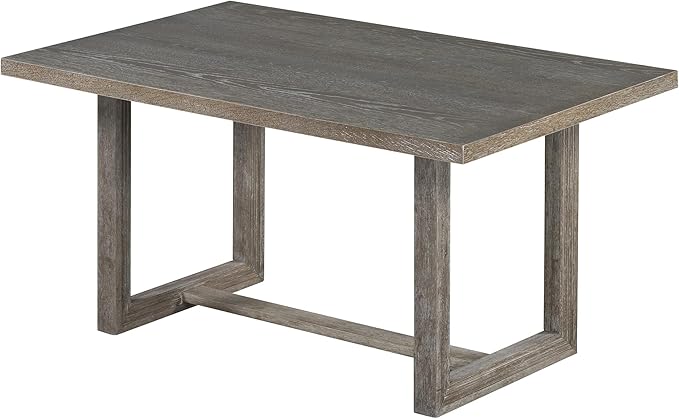 Ball & Cast 6-Piece Dining Table Set for 6 People, 60" Wood Dining Kitchen Table & Chairs Set, Dining Room Table with Upholstered Chairs and 1 Bench, Perfect for Dining Room, Kitchen, Gray