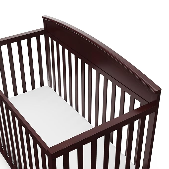 Graco Benton 5 in 1 Convertible Crib (GREENGUARD Gold Certified) with Premium Foam Crib and Toddler Mattress Included - Espresso, Converts from Baby Crib to Toddler Bed, Daybed and Full-Size Bed