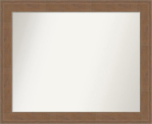 Amanti Art Grey Bathroom Mirror for Over Sink, 27x33 Alta Brown Grey Rectangle Vanity Mirror, Large Country Rustic Frame, Hangs Horizonally and Vertically, Bathroom Wall Decor, Non-Beveled Edge