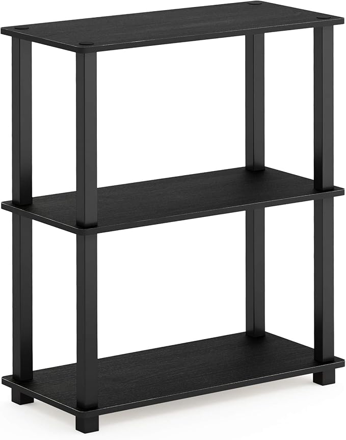 Furinno Turn-S-Tube 3-Tier Compact Multipurpose Shelf 2-Pack Americano/Black