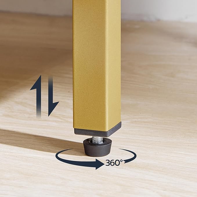 HOOBRO End Table with Charging Station, Bedside Table with 2 Drawer & USB Port & Type-C Port, Nightstand for Small Spaces, Stable and Sturdy, for Living Room, White and Gold DW43UBZ01