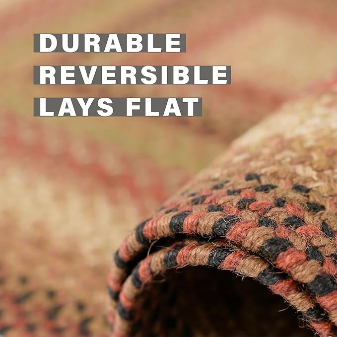 Gingerbread Brown Round Braided Rugs, Jute, 6' - Perfect Country Decor for Living Room, Dining Room, Everywhere