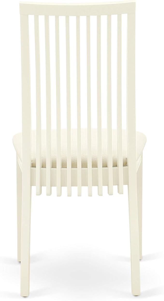 East West Furniture WEIP5-WHI-C 5 Piece Dining Room Table Set Includes a Rectangle Kitchen Table with Butterfly Leaf and 4 Linen Fabric Upholstered Dining Chairs, 42x60 Inch, Linen White