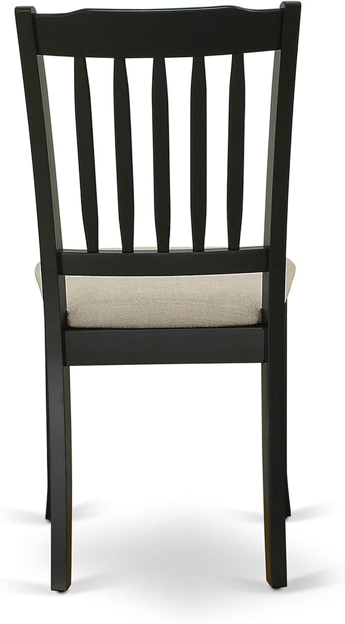 East West Furniture LGDA5-BLK-C 5 Piece Dinette Set Includes a Rectangle Dining Room Table with Butterfly Leaf and 4 Linen Fabric Upholstered Dining Chairs, 42x84 Inch, Black