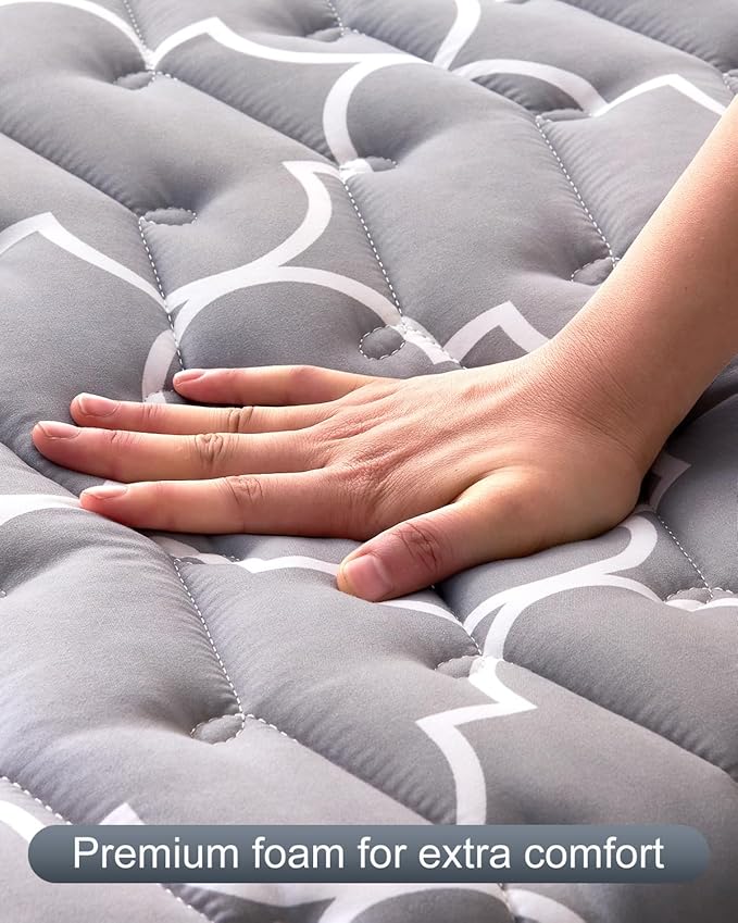 6th Generation Japanese Floor Futon Mattress - Extra-Thick 9-Layer Modern Futon with 100% High-Density Foam, Portable Floor Mattress Sleeping Pad for Adults, Guest Room, Dormitory,Single Size(25"X75")