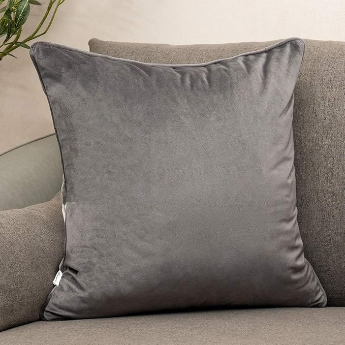 Yangest Silver Grey Square Throw Pillow Cover Wavy Velvet Cushion Cover Modern Zippered Pillowcase for Sofa Couch Bedroom Living Room Chair, 20 x 20 Inch