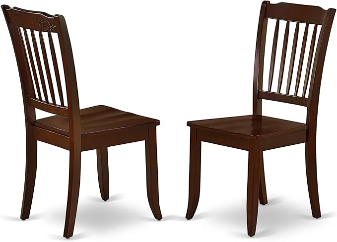East West Furniture AMDA3-MAH-W 3 Piece Dining Table Set for Small Spaces Contains a Round Kitchen Table with Pedestal and 2 Dining Chairs, 36x36 Inch, Mahogany