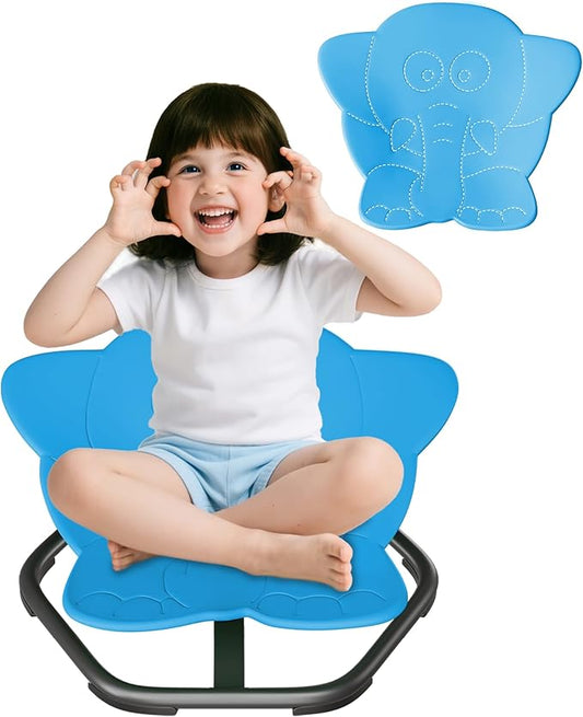 21" L × 19" W Spinning Chair for Autistic Kids, Sensory Toys for Kids with Autism, Sit and Spin, Toddlers & ADHD Children, Sensory Products Swivel Chair, Blue