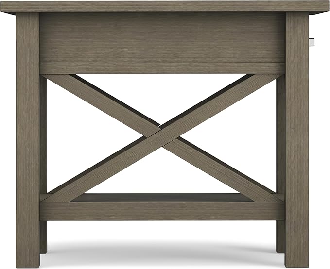 SIMPLIHOME Kitchener SOLID WOOD 14 inch Wide Rectangle Contemporary Narrow Side Table in Farmhouse Grey for the Living Room and Bedroom