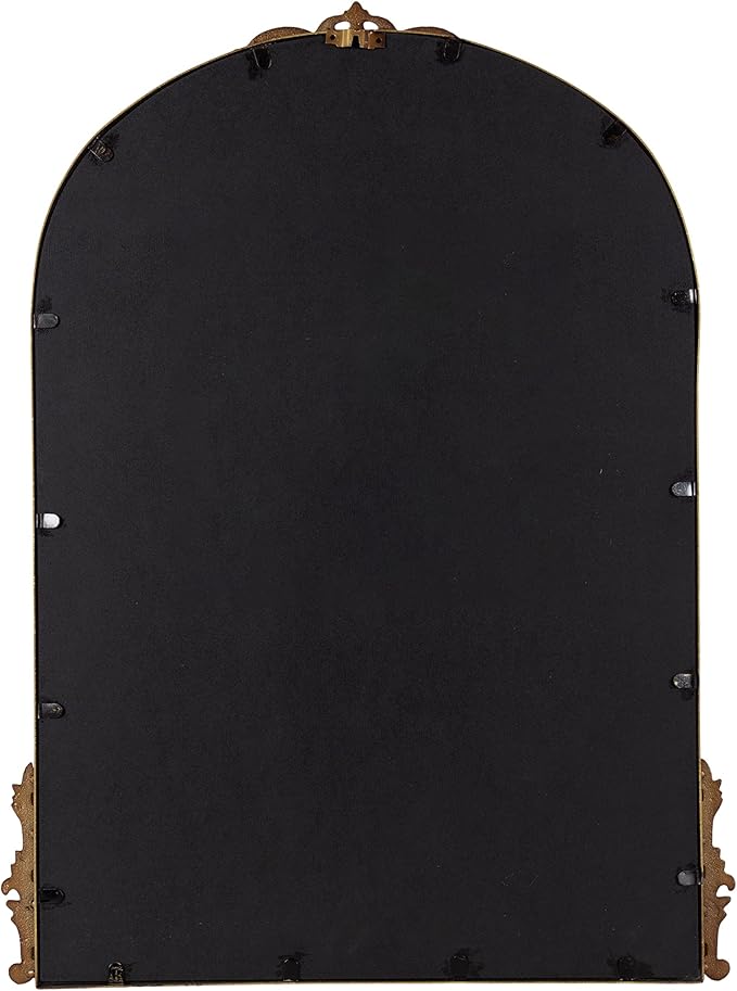 Kate and Laurel Myrcelle Traditional Arched Mirror; 25 x 33; Bronze; Decorative Vintage Arch Mirror with Ornate Garland Detailing Along The Crown and Edges of The Frame