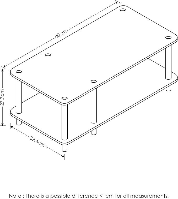 Furinno Just No Tools Dark Cherry Mid Television Stand with Black Tube