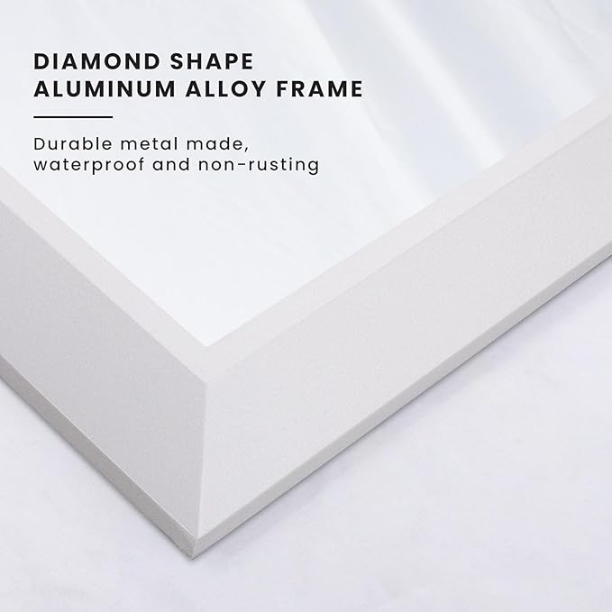 Amorho Bathroom Mirror, 24 X32 Inch White Thick Metal Framed Wall Mirrors for Over Sink, Bedroom, Living Room, Entryway, Rectangle Wall-Mounted Mirrors(Horizontal/Vertical).