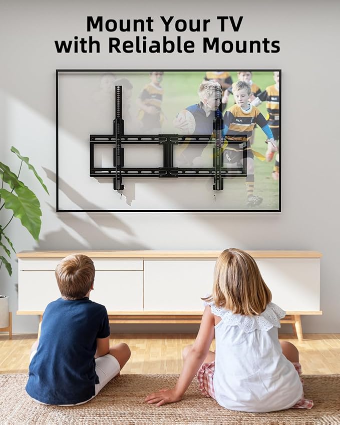 HOME VISION Fixed TV Wall Mount for Most 42"-100" Flat Curved TVs- 0.86'' Ultra Slim, Low Profile TV Mount Fits 8"-32" Studs, Heavy Duty Bracket Mounts for Large TVs, Max VESA 800X600mm, Up to 200lbs