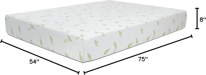 NapQueen Full Size, 8 Inch Anula Green Tea Infused Memory Foam Mattress, Bed in a Box, CertiPUR-US Certified Mattress