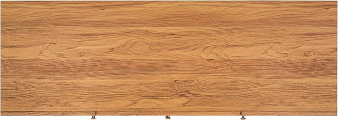 SAFAVIEH Evane TV Stand for up to 65" Flatscreen – Oak Brown & Natural, 2 Doors with Interior Storage, 2 Open Shelves, Entertainment Media Console (MED9629D)