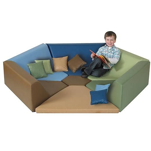 Children's Factory Woodland Hollow Kids Reading Nook, Toddler Modular Couch for Daycare, Classroom, Preschool Furniture