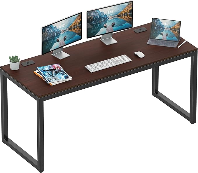 SHW 55-Inch Commercial-Grade Office Computer Desk, Cherry