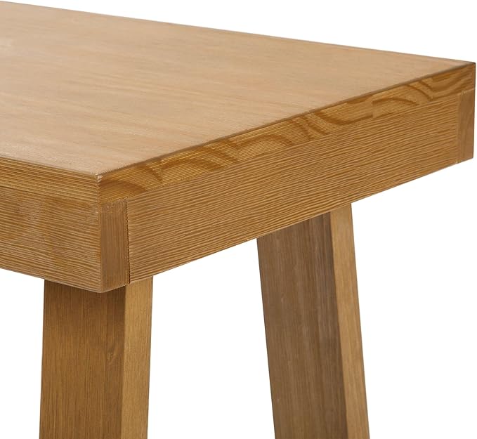 Plank+Beam Classic Rectangular Side Table, 25", Slim Side Table for Living Room, Narrow Nightstand for Small Spaces, Wood End Table for Bedroom, Pecan Wirebrush