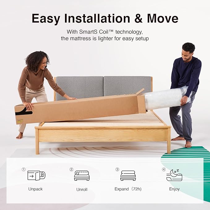 Novilla Full Size Mattress, 8 Inch Full Mattresses in a Box with Smarts™ Coil for Pressure Relief, Medium Firm Foam and Spring Hybrid Colchones with CertiPUR-US Certified for Kids