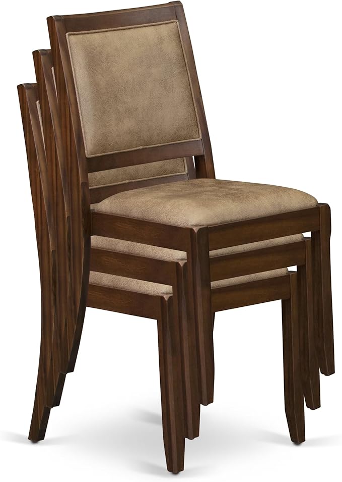 X12X2-008-28 - 13-Pc Dining Room Table Set includes an Extendable Rectangle Kitchen Table and 12 Stackable Polyester Fabric Dining Chairs, 39x120 Inch, Antique Walnut