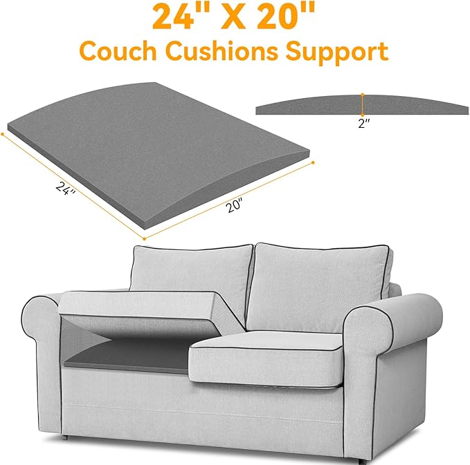 Couch Supports for Sagging Cushions Couch Supporter for Under The Cushions High Density Foam 24 “X 20” Furniture Seat Sagging Repair Set of 2