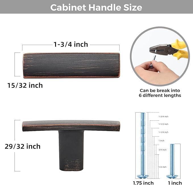 10 Pack Cabinet Handles Single Hole - Curved Cabinet Knobs Oil Rubbed Bronze Drawer Pulls for Kitchen Cupboard Solid Pulls for Dresser Drawer Arch Hardware