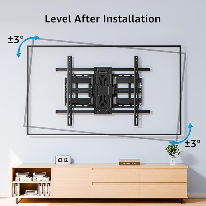 MOUNTUP Heavy Duty Full Motion TV Wall Mount for 50-110 inch Large TVs, Holds 250 lbs, 1.65" Slim TV Bracket with Extension, Swivel & Tilt, Preassembled, Max VESA 800x600mm, Fits 12-24" Studs, MU0096
