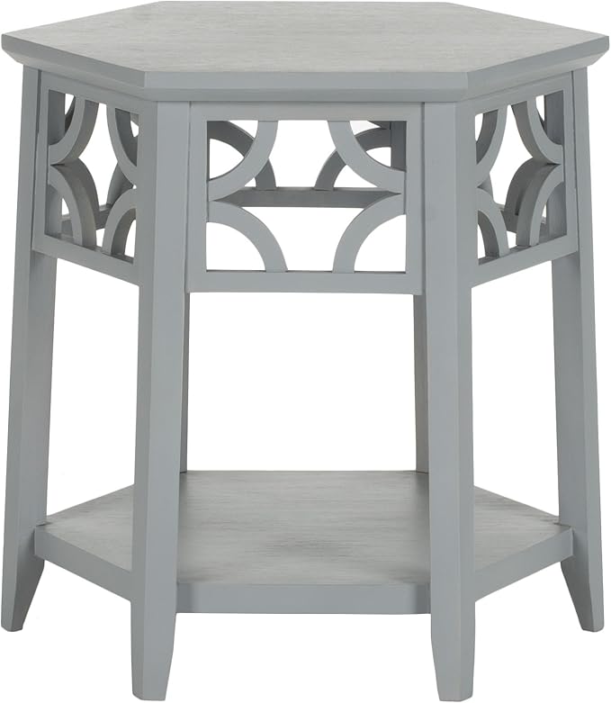 Safavieh American Homes Collection Connor Pearl Blue Grey Hexagon End Table