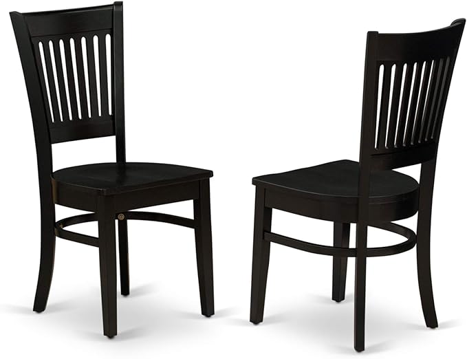East West Furniture LGVA7-BLK-W 7 Piece Kitchen Table & Chairs Set Consist of a Rectangle Dining Room Table with Butterfly Leaf and 6 Dining Chairs, 42x84 Inch, Black