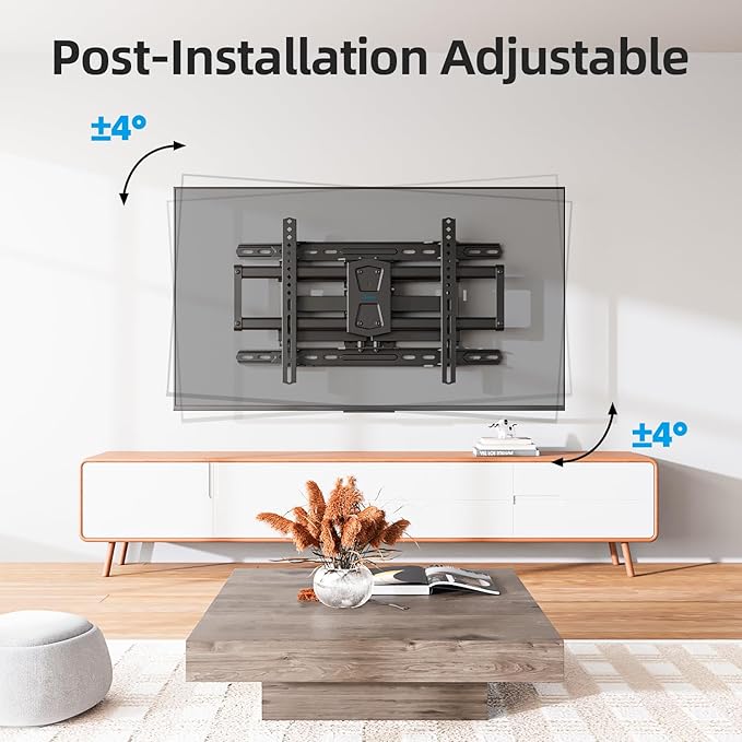 Full Motion TV Wall Mount 24 inch Studs for Most 42-86 Inch TVs, Adjustable TV Wall Mount Swivel and Tilt, Loading 110 LBS, Max VESA 600x400mm, Fits 16", 18", 24" Studs