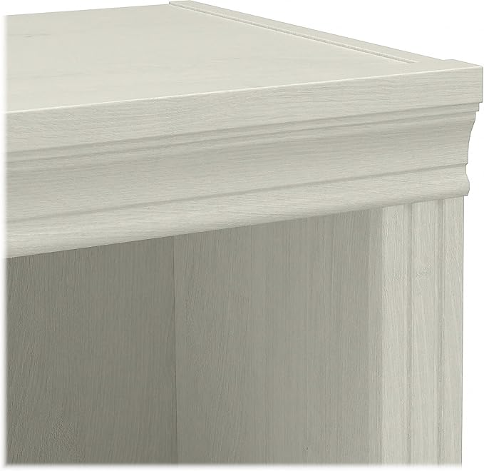 Bush Furniture Saratoga Tall 5 Shelf Bookcase in Linen White Oak, Home Office Organizer, Vertical Storage Solution for Books and Office Supplies, Tall Bookshelf