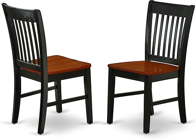 East West Furniture MZNO5-BCH-W 5 Piece Modern Dining Table Set Includes a Rectangle Wooden Table with Dropleaf and 4 Kitchen Dining Chairs, 36x54 Inch, Black & Cherry