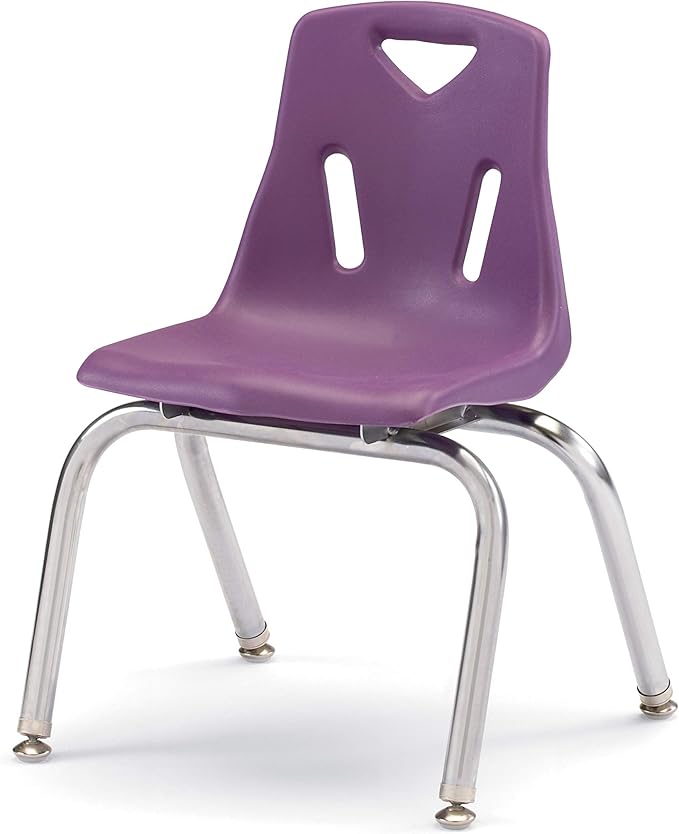Berries Jonti-Craft 8144JC6004 Stacking Chairs with Chrome-Plated Legs, 14" Height, Purple, Pack of 6