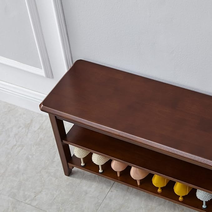 LEILISI Shoe Bench, Solid Wood Shoe Rack Bench Simple Style Shoe Storage Bench for Entryway Hallway Living Room and Corridor (39.4")