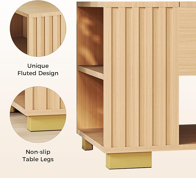 COMHOMA Lift Top Coffee Tables for Living Room, 39" Center Table with Hidden Storage Compartment, Adjustable Wooden Tea Table for Small Spaces, Natural Oak