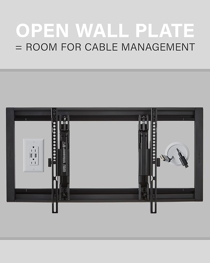 SANUS Tilting TV Wall Mount for 42" to 90" TVs - Universal Wall Mount TV Bracket w/ Low Profile & 12 degree Tilt - DIY Install w/ Included Hardware