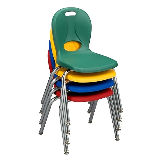 Learniture Structure Series School Chairs, 14" Seat Height, Green, LNT-114-CSW-GN (Pack of 4)